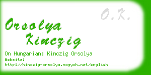 orsolya kinczig business card